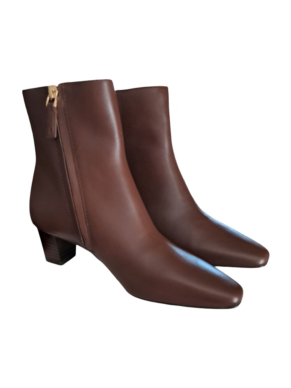 Lauren Ralph Lauren Willa Ankle Leather Boots Women's Size 9.5 Dark Mahogany - Picture 7 of 8